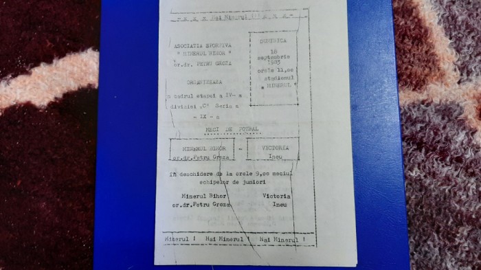 program Minerul Bihor - Victoria Ineu