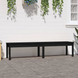 VidaXL Bancă grădină 2 locuri, negru, 203,5x44x45cm, lemn masiv de pin