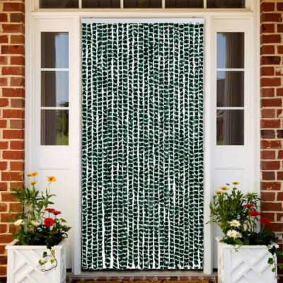 vidaXL Perdea pentru insecte, verde și alb, 100 x 220 cm, chenille foto
