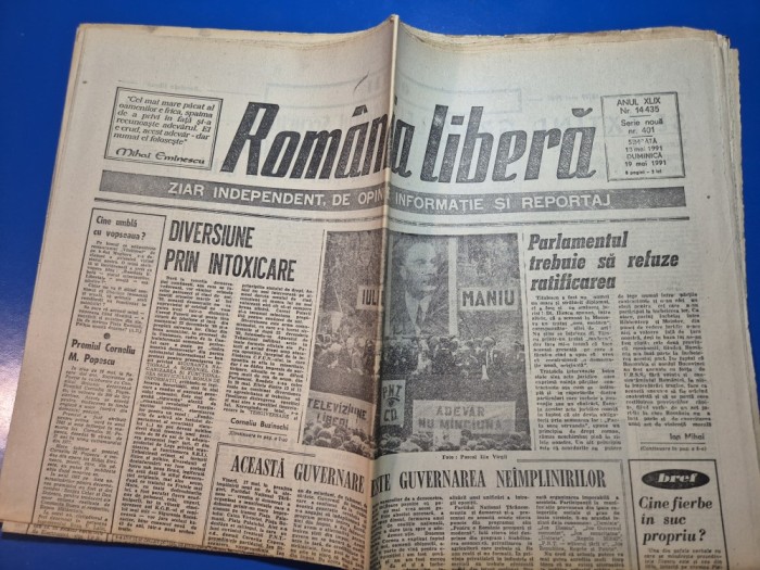 ziarul romania libera 18-19 mai 1991