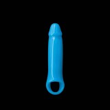 Extensie/Manson Penis Fosforescent Firefly, S, Albastru, NS Toys