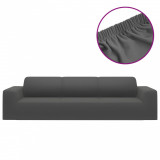 Husă elastică pentru canapea 4 locuri poliester jersey antracit