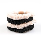Set 4 elastice de par negre si ivory