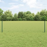 St&acirc;lpi Gard vidaXL 11 pcs U-Channel Verde 60 cm Oțel, Gard Hexagonal Verde 0.5x10 m Oțel vidaXL