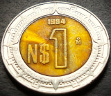 Cumpara ieftin Moneda bimetal 1 NUEVO PESO - MEXIC, anul 1994 * cod 4675, America Centrala si de Sud