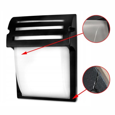 Corp de iluminat exterior, E27, 60W, IP54, sticla, aluminiu, negru, RESIGILAT foto