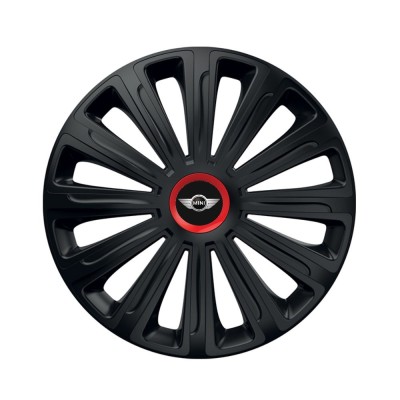 Set 4 capace roti Negre Cu Inel Rosu Trend R16 Compatibil Cu Mini foto