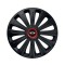 Set 4 capace roti Negre Cu Inel Rosu Trend R16 Compatibil Cu Mini