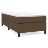 Cumpara ieftin Cadru de pat cu arcuri, maro inchis, 80x200 cm, textil
