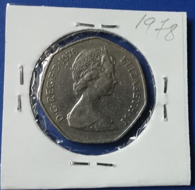 M3 C50 - Moneda foarte veche - Anglia - fifty pence - 1978 foto