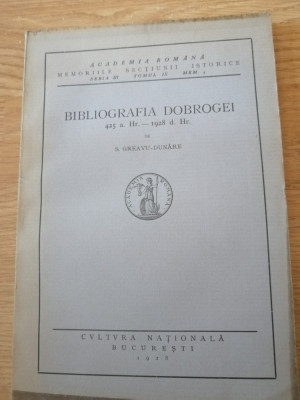&amp;bdquo;Bibliografia Dobrogei - 425 a.Hr. - 1928 d.Hr.&amp;ldquo;, de S. Greavu - Dunăre, 1928 foto