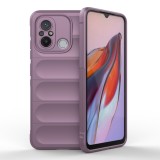 Husa pentru xiaomi redmi 12c, antisoc, margini cu striatii, design minimalist, purple