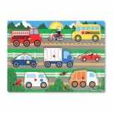 Puzzle din lemn Vehicule cunoscute, Melissa &amp; Doug