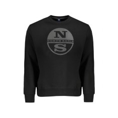 Bluză bărbați cu decolteu la baza g&acirc;tului și imprimeu cu logo, Negru, M