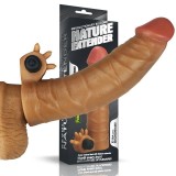 Prelungitor penis cu vibratii 1.5&quot; Vibrating Silicone Extender Brown, Lovetoy -Extender