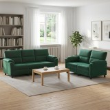 Cumpara ieftin Set de canapea 2 pcs Verde inchis Catifea