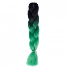 Extensie colorata pentru impletituri,Ombre Green, par sintetic, 62cm foto