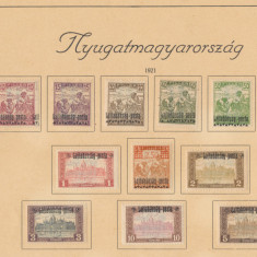 Ungaria de Vest - 1921 emisiunea a III-a 12 timbre MLH inclusiv valoarea-cheie