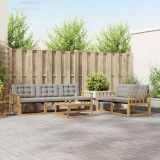 vidaXL Set de canapele de exterior 6 pcs Alb și gri deschis 3388417