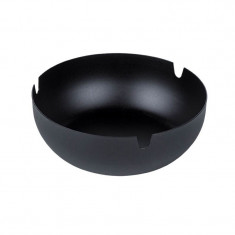 Scrumiera rotunda din metal, Negru, 10.5x3.5 cm, ATU-088662