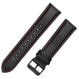 Curea piele compatibila Huawei Watch GT 6 46mm, Telescoape QR, 22mm, Negru/Rosu
