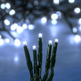 Instalație de Lumini de Crăciun cu LED, 300 Beciuri, Lungime 14.95m, Culoare Alb Rece, Cablu Verde, Oem