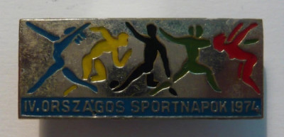 Insigna IV. Orszagos Sportnapok 1974 foto