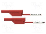 Cablu de măsurare SCH&Uuml;TZINGER 16A mufă banană 4 mm 0,25m roșu