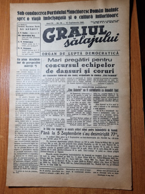 graiul salajului 10 septembrie 1949-art. orasul zalau,carei,com. tihau foto