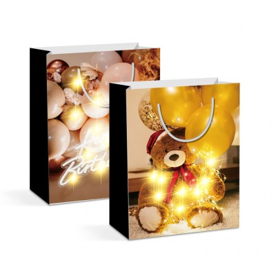Punga cadou - 10 LED-uri, hartie - 265 x 127 x 330 mm - 2 tipuri/pachet Best CarHome foto