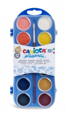 Acuarele Lavabile, 12 Culori/cutie + 1 Pensula, Carioca Aquarell foto