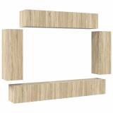 Cumpara ieftin Set de dulapuri TV, 6 piese, stejar sonoma, lemn prelucrat