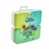 Cutie Pranz Copii Melii Puzzle Albastru Verde, 3 Compartimente Etanse, BPA Free, Microunde/Congelator, 6luni-6ani