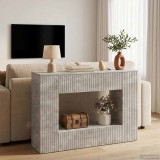vidaXL Masă de consolă Dungi Gri Beton 101 x 29 x 74 cm Lemn prelucrat 899880