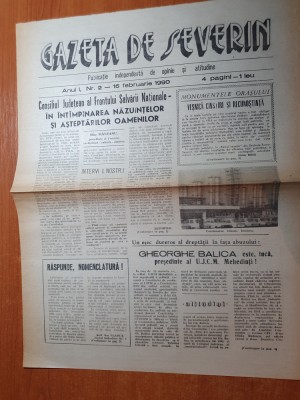 gazeta de severin 16 februarie 1990 - anul 1,nr. 2-combinatul chimic drobeta foto