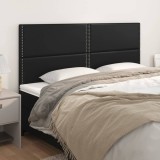 Cumpara ieftin Tăblii de pat, 4 buc, negru, 80x5x78/88 cm, piele ecologică
