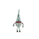 Ornament de craciun spiridus, flippy, gri/rosu, textil, 55 cm
