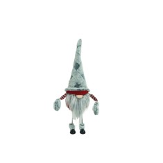 Ornament de craciun spiridus, flippy, gri/rosu, textil, 55 cm