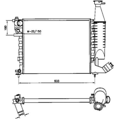 Radiator racire Citroen Berlingo, 10.1998-10.2002, Peugeot Partner, 10.1998-10.2002 Motor 1, 1 44kw Benzina, tip climatizare Cu/fara AC, cutie Manual foto