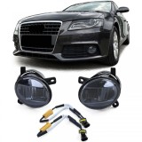 Faruri de ceata cu LED-uri din sticla clara, fumuriu, potrivite pentru Audi A4 8K, A6 4F, Q5, Seat Exeo Performance AutoTuning