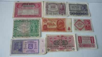 BANCNOTE STRAINE LOT 9 BUC. foto