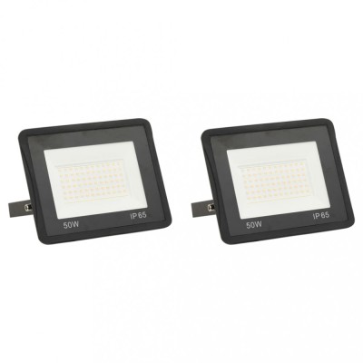 vidaXL Proiectoare cu LED, 50 W, 2 buc., alb cald foto