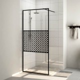 vidaXL Paravan de duș walk-in negru 115x195 cm sticlă ESG transparentă