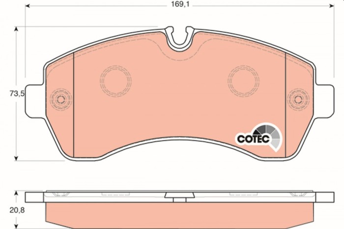 TRW GDB1696 COTEC set placute frana,frana disc