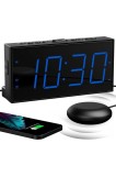 Ceas de trezire extra zgomotos cu vibrator pentru pat, ceas de trezire vibrativ pentru persoane care dorm greu, cu deficiențe de auz și adolescenți, c