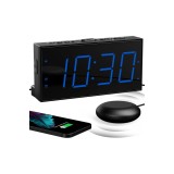 Ceas de trezire extra zgomotos cu vibrator pentru pat, ceas de trezire vibrativ pentru persoane care dorm greu, cu deficiențe de auz și adolescenți, c