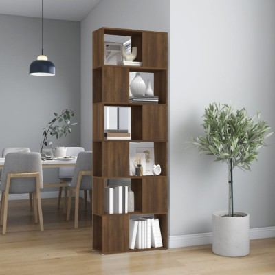 vidaXL Bibliotecă/Separator de cameră, stejar maro, 60x24x186 cm foto