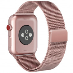 Curea otel inoxidabil Tech-Protect Milaneseband compatibila cu Apple Watch 1/2/3/4/5/6/7/SE (38/40/41mm) Rose Gold foto