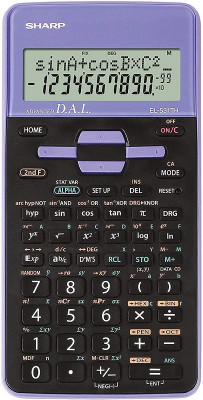 Calculator Stiintific, 10 Digits, 273 Functii, 161x80x15mm, Dual Power, Sharp El-531thbvl-negru/viol foto