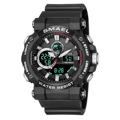 Ceas barbatesc Smael Sport Casual Dual Time Alarma Cronometru Negru foto